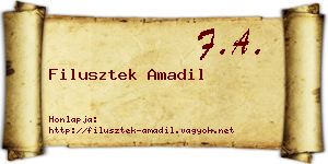 Filusztek Amadil névjegykártya
