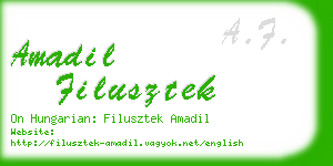 amadil filusztek business card